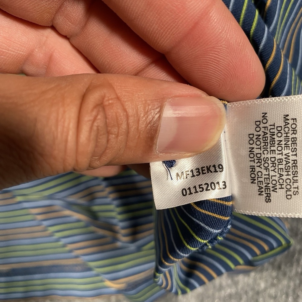 Peter Millar Summer Comfort Golf Polo Shirt Mens Large Striped Grand Cypress - Picture 5 of 8
